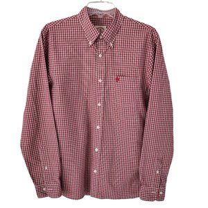 Brooks Brothers Men's Medium "Red Fleece" Red/White Plaid Button Checkered Shirt